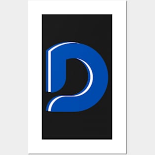 D - Letter A to Z Text Collection blue & white Colour Posters and Art